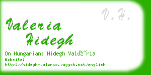 valeria hidegh business card